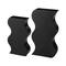 Glitzhome® Modern Black Textured Ripple Metal Floor Vases Set